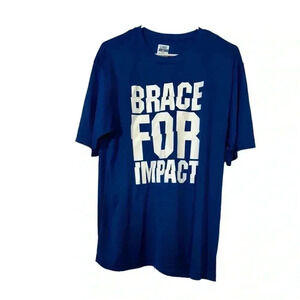 Lids Brand Blue Men's Large Polyester Short Sleeve Shirt Brace For Impact